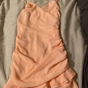 Lucy in the Sky Avianna Pleated Ruffle Dress in Blush